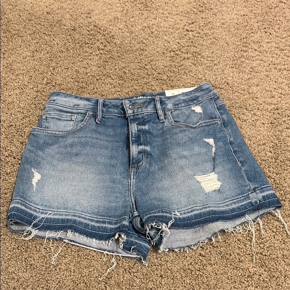 Idyllwind Blue Jean Shorts with Distressed Raw Hem